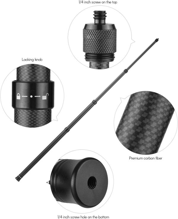 1.5m Carbon Fiber Selfie Stick Extended Monopod Pole For Insta360 X5 X4 GoPro HERO13 HERO12